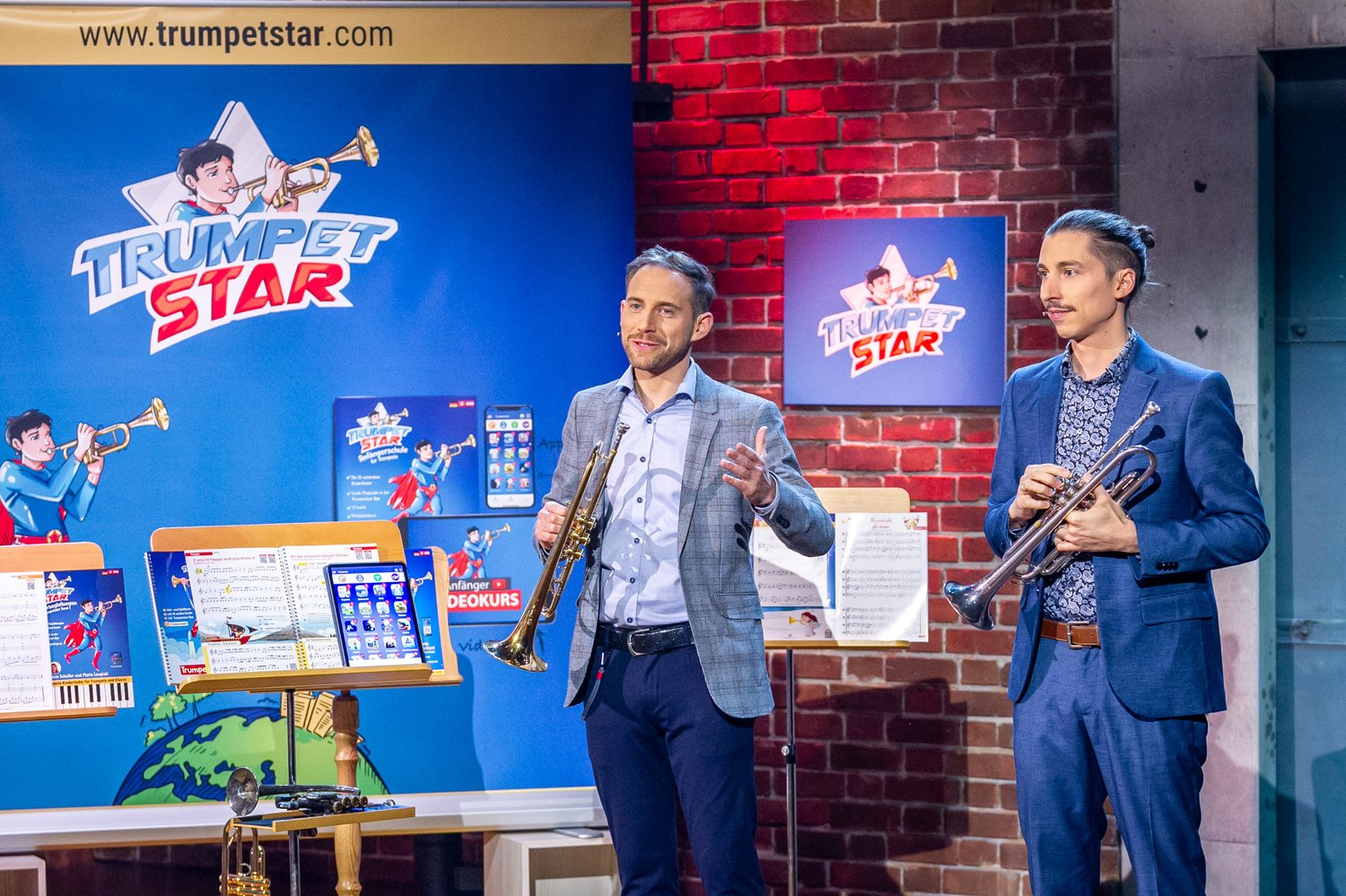 Mario Schulter und Klemens Kollmann von Trumpetstar bei 2 Minuten 2 Millionen auf PULS 4